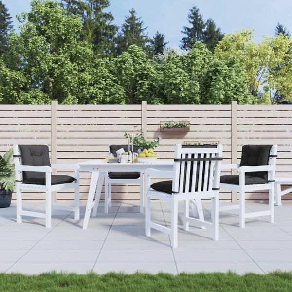 vidaXL Lowback Chair Cushions 4 pcs Melange Anthracite 100x50x7 cm Fabric