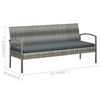 vidaXL 5 Piece Garden Lounge Set with Cushions Poly Rattan Grey