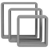 vidaXL Wall Cube Shelves 3 pcs Grey MDF