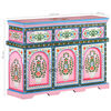 vidaXL Hand-Painted Sideboard Multicolour 110x30x76cm Solid Mango Wood