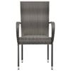 vidaXL Stackable Outdoor Chairs 2 pcs Grey Poly Rattan