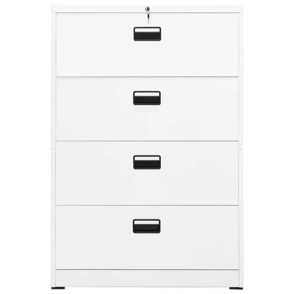 vidaXL Filing Cabinet White 90x46x134 cm Steel