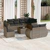 vidaXL 9 Piece Garden Sofa Set with Cushions Grey Poly Rattan