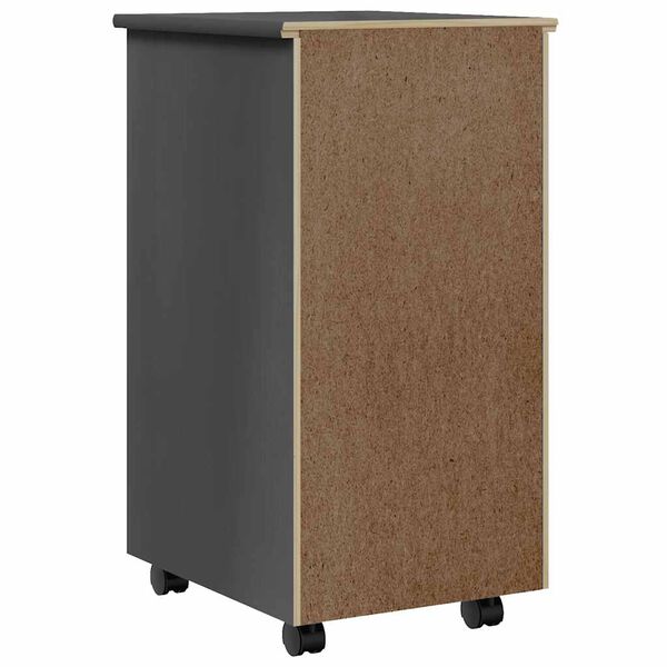 vidaXL Rolling Cabinet with Drawers MOSS Grey Solid Wood Pine