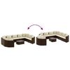 vidaXL 10 Piece Garden Sofa Set with Cushions Brown Poly Rattan