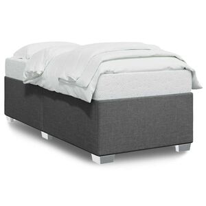 vidaXL Bed Frame without Mattress Dark Grey Twin Fabric