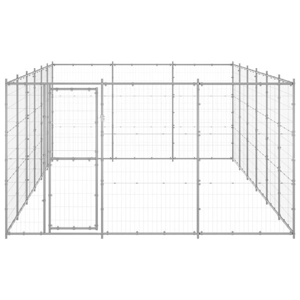 vidaXL Outdoor Dog Kennel Galvanised Steel 21.78 m²