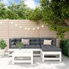 vidaXL 5 Piece Garden Lounge Set White Solid Wood Pine