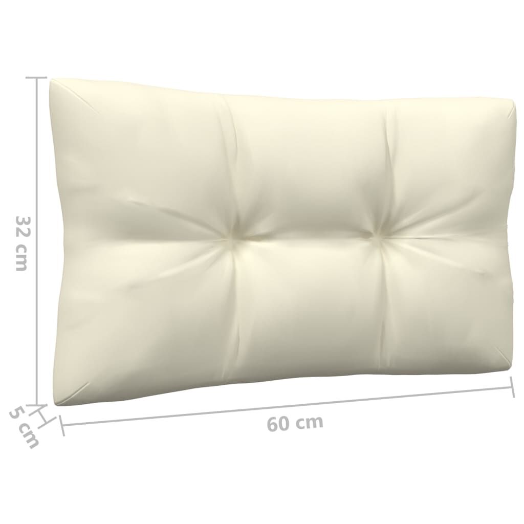 vidaXL 6 Piece Garden Lounge Set with Cream Cushions Pinewood