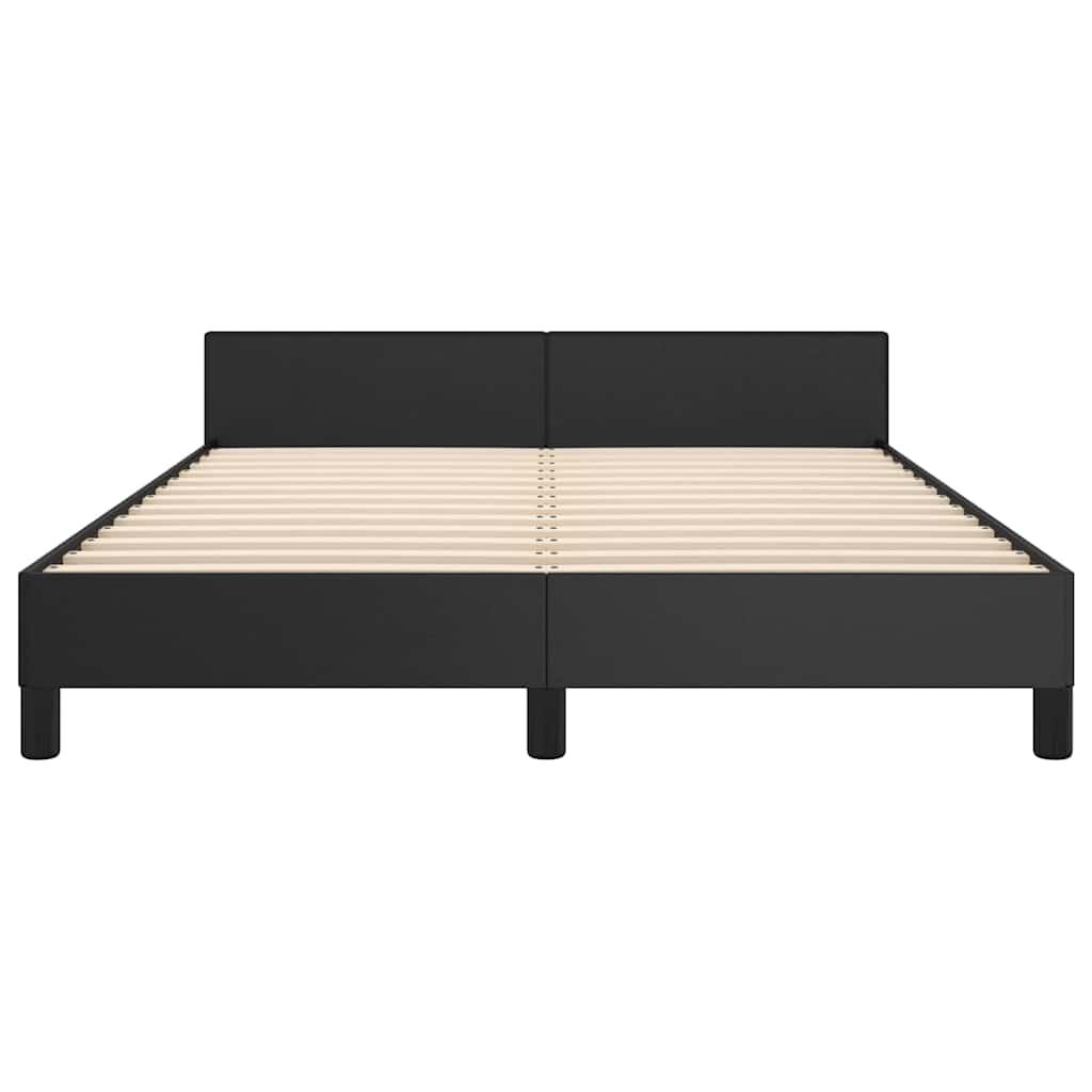 vidaXL Bed Frame without Mattress Black Double Faux Leather