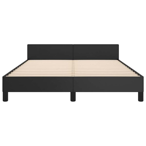 vidaXL Bed Frame without Mattress Black Double Faux Leather