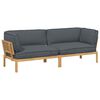 vidaXL Sofa Set with Cushion Plain 2 pcs Anthracite Solid Acacia Wood