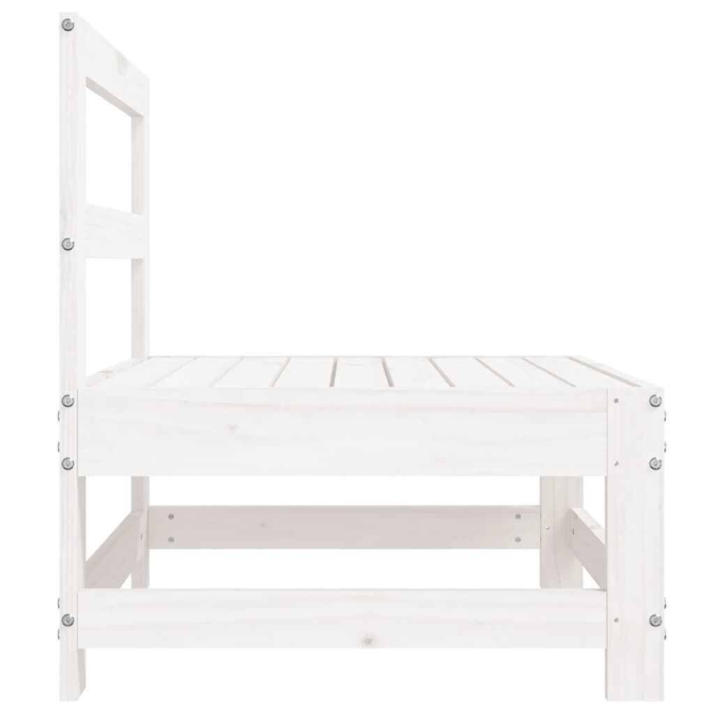vidaXL Garden Middle Sofas 2 pcs White Solid Wood Pine