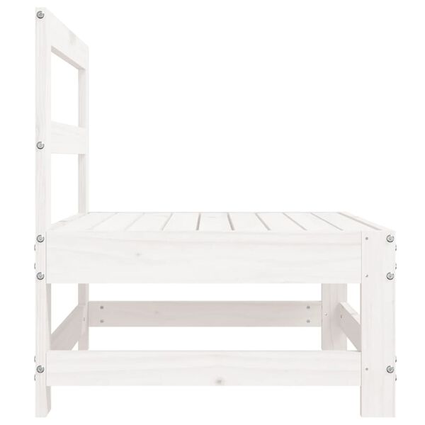 vidaXL Garden Middle Sofas 2 pcs White Solid Wood Pine