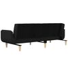 vidaXL 2-Seater Sofa Bed with Two Pillows Black Fabric