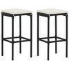 vidaXL 3 Piece Bar Set Poly Rattan Black
