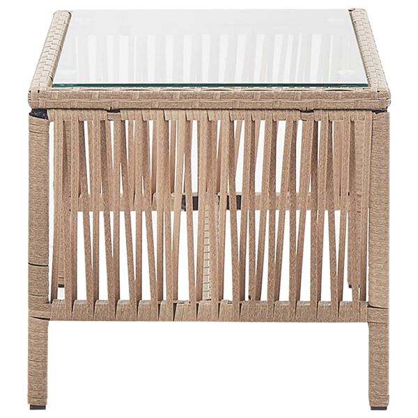 vidaXL 4 Piece Garden Lounge Set with Cushion Poly Rattan Beige