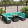 vidaXL Garden Sofa Set with Storage 10 pcs Black Poly rattan