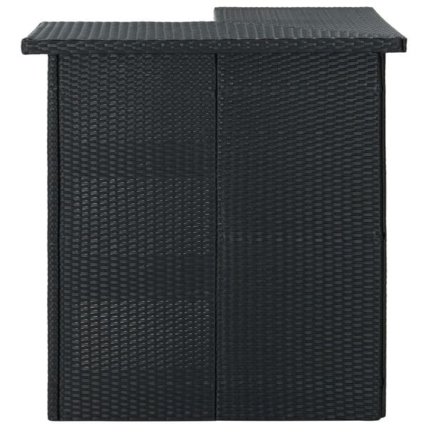 vidaXL Corner Bar Table Black 100x50x105 cm Poly Rattan