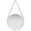 vidaXL Wall Mirror with Strap 40 cm Silver