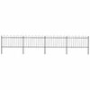 vidaXL Garden Fence with Hoop Top Steel 714.5x100 cm Black
