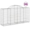 vidaXL Arched Gabion Baskets 6 pcs 200x50x100/120 cm Galvanised Iron