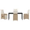 vidaXL Garden Dining Set with Cushion 5 pcs Beige Poly Rattan