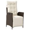 vidaXL Reclining Garden Chairs 2 pcs with Footrest Brown Poly Rattan