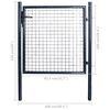 vidaXL Mesh Garden Gate Galvanised Steel 100x100 cm Grey