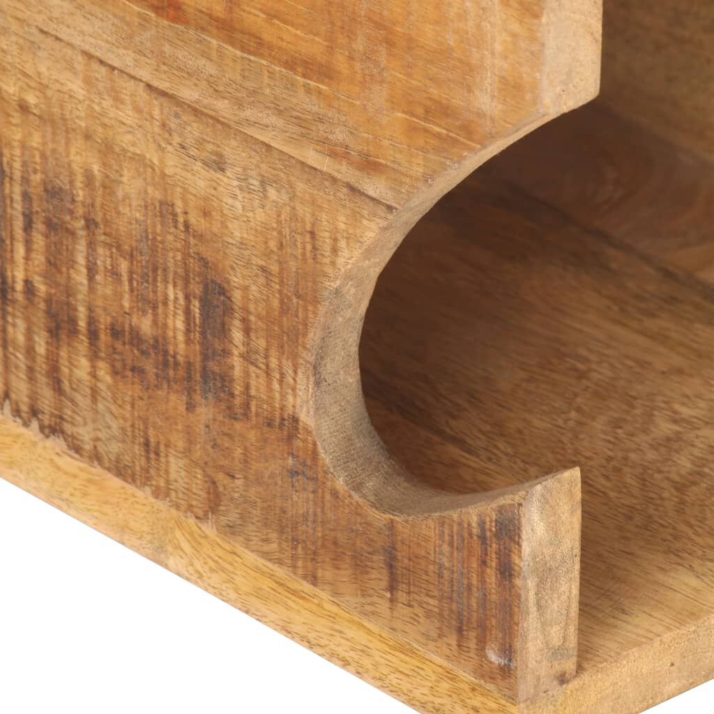 vidaXL Wall Mounted Bicycle Rack 35x25x25 cm Solid Rough Mango Wood