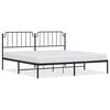 vidaXL Metal Bed Frame without Mattress with Headboard Black 193x203cm