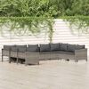 vidaXL 9 Piece Garden Lounge Set with Cushions Grey Poly Rattan