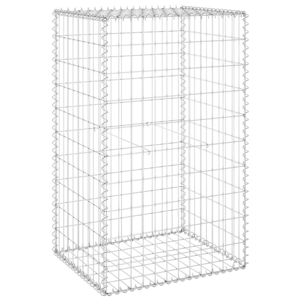 vidaXL Gabion Wall with Covers Galvanised Steel 60x50x100 cm