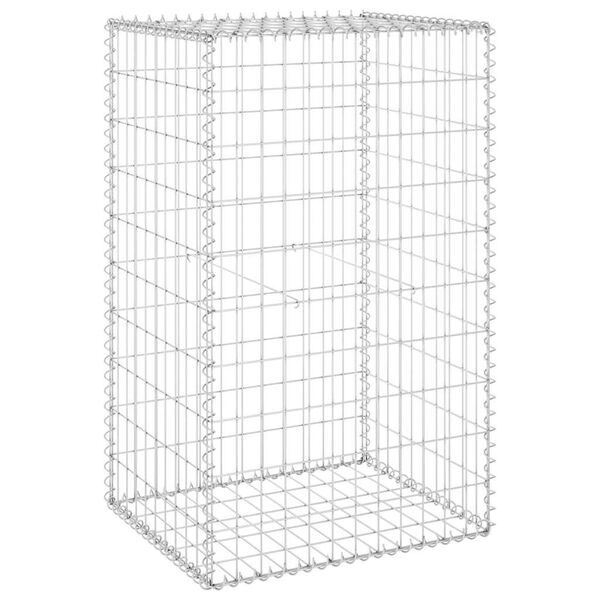 vidaXL Gabion Wall with Covers Galvanised Steel 60x50x100 cm