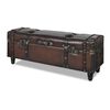 vidaXL Storage Benches 3 pcs Dark Brown Solid Wood Pine&Faux Leather