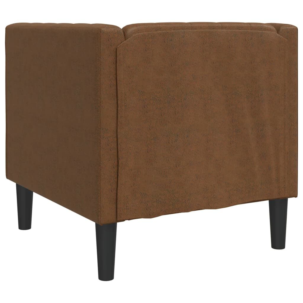 vidaXL Chesterfield Sofa Chair Brown Faux Suede Leather