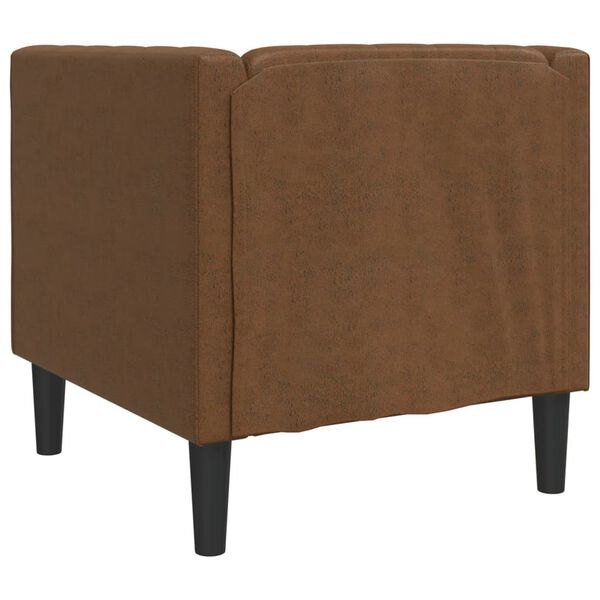 vidaXL Chesterfield Sofa Chair Brown Faux Suede Leather