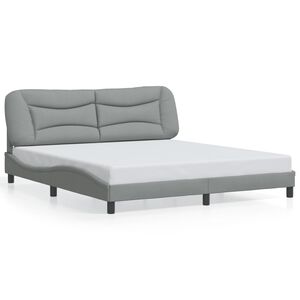 vidaXL Bed Frame without Mattress "Hvar" Light Grey 183x213 cm Fabric