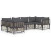 vidaXL 6 Piece Garden Lounge Set with Cushions Anthracite Poly Rattan