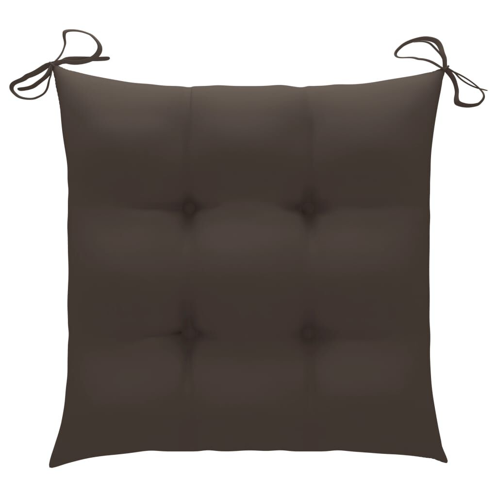 vidaXL Garden Chairs with Taupe Cushions 3 pcs Solid Teak Wood