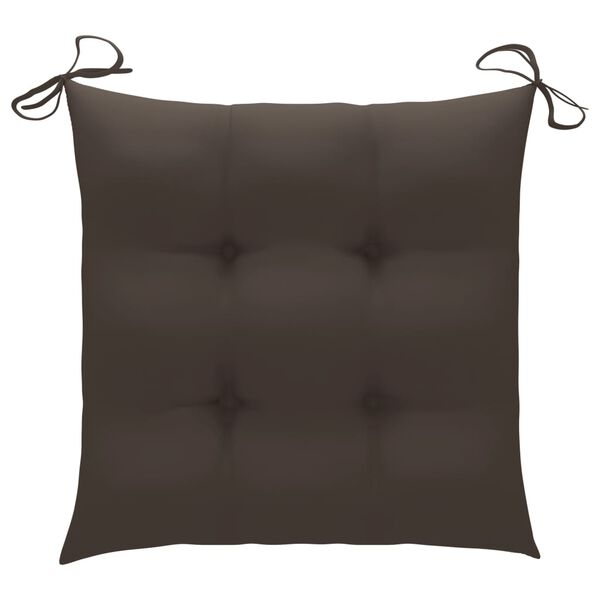 vidaXL Garden Chairs with Taupe Cushions 3 pcs Solid Teak Wood