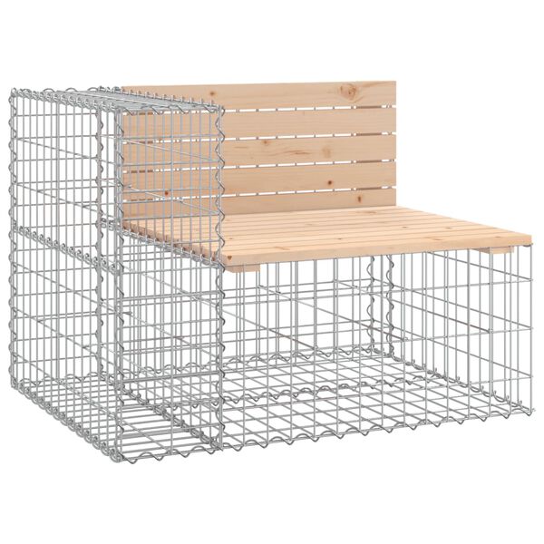 vidaXL Garden Bench Gabion Design 184x71x65.5 cm Solid Wood Pine
