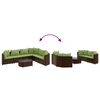 vidaXL 7 Piece Garden Sofa Set with Cushions Brown Poly Rattan