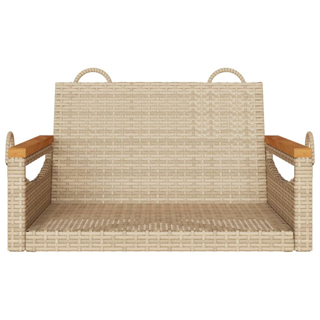 vidaXL Swing Bench Beige 63x62x40 cm Poly Rattan