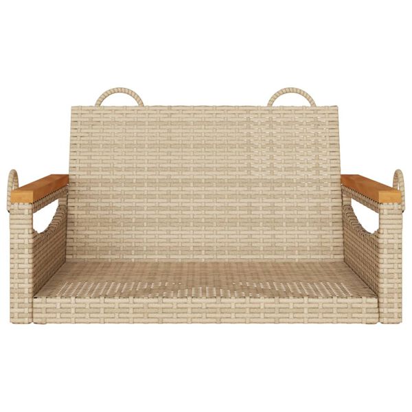 vidaXL Swing Bench Beige 63x62x40 cm Poly Rattan