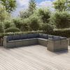 vidaXL 10 Piece Garden Lounge Set with Cushions Grey Poly Rattan