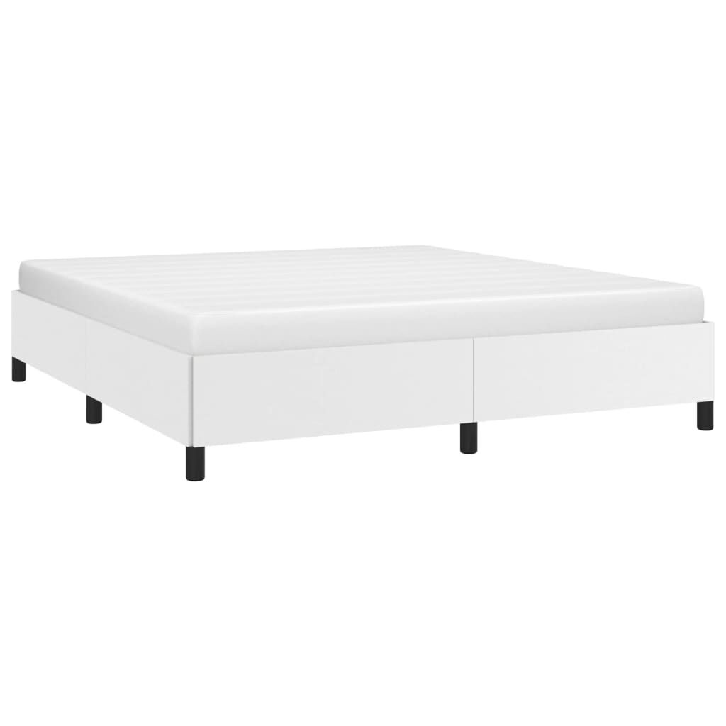vidaXL Bed Frame without Mattress White 193x203 cm King Faux Leather