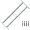 Adjustable Security Grille for Windows with 2 Crossbars 500-650 mm