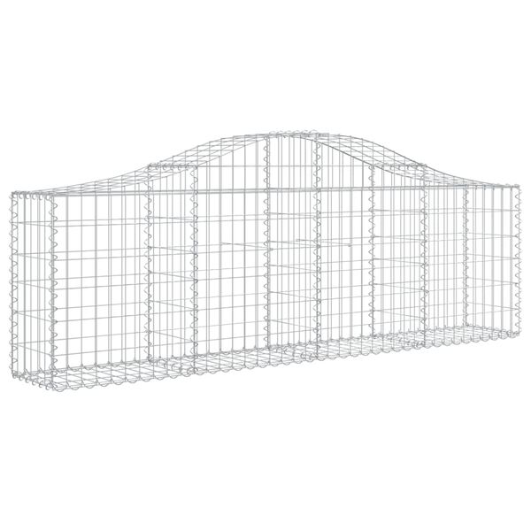 vidaXL Arched Gabion Basket 200x30x60/80 cm Galvanised Iron