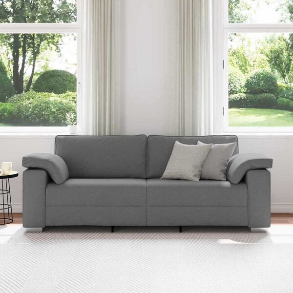 vidaXL Sofa with Cushion Dark grey 219 x 77 x 82 cm Fabric